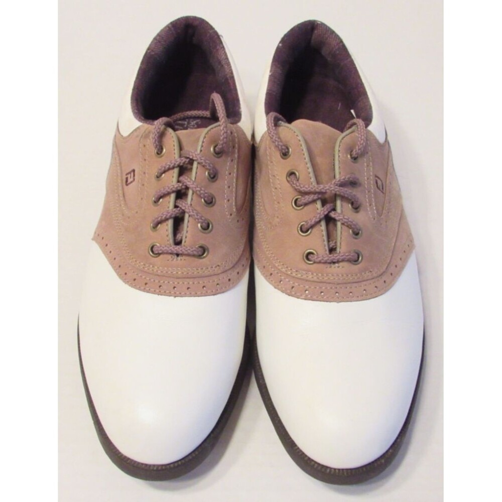 FootJoy Softjoys Terrains Golf Shoes 98308 Saddle Oxford White/Brown Size 8M